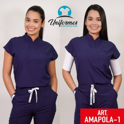 DELANTAL AMAPOLA ANTIFLUIDOS AZUL MARINO