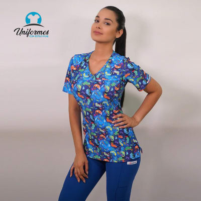 DELANTAL ESTAMPADO ELASTICADO 2418