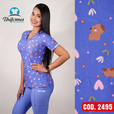 DELANTAL ESTAMPADO ELASTICADO 2495