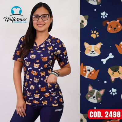 DELANTAL ESTAMPADO ELASTICADO 2498