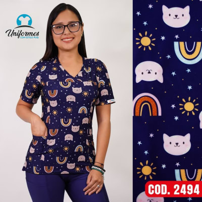 DELANTAL ESTAMPADO ELASTICADO 2494