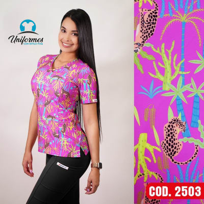 DELANTAL ESTAMPADO ELASTICADO 2503