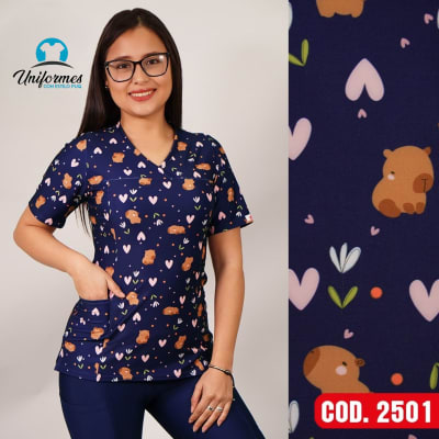 DELANTAL ESTAMPADO ELASTICADO 2501