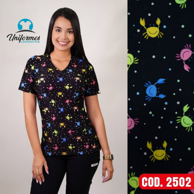 DELANTAL ESTAMPADO ELASTICADO 2502