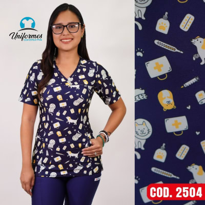 DELANTAL ESTAMPADO ELASTICADO 2504