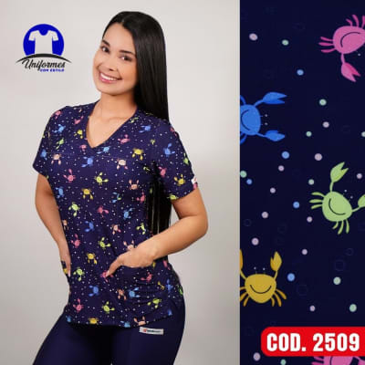 DELANTAL ESTAMPADO ELASTICADO 2509