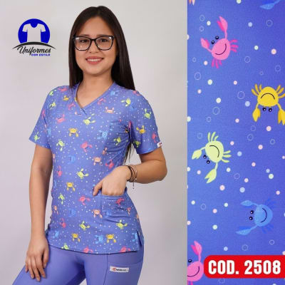 DELANTAL ESTAMPADO ELASTICADO 2508
