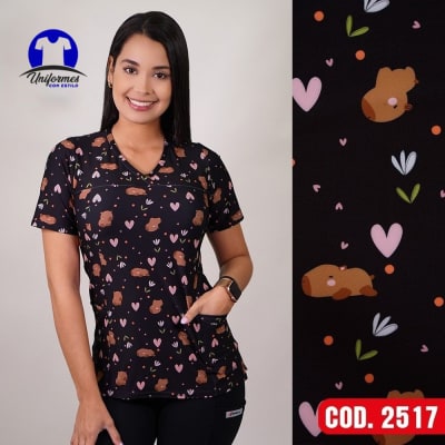 DELANTAL ESTAMPADO ELASTICADO 2517
