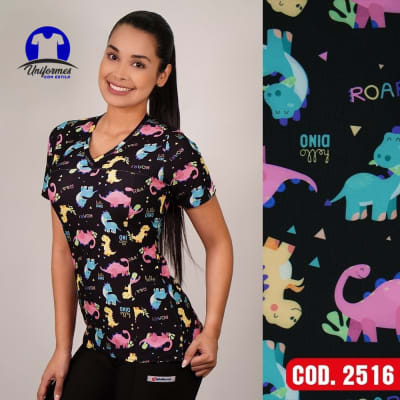 DELANTAL ESTAMPADO ELASTICADO 2516