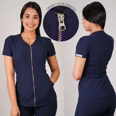 DELANTAL LIRIO ANTIFLUIDOS AZUL MARINO