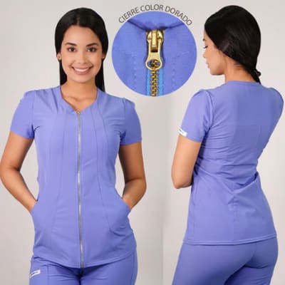 DELANTAL LIRIO ANTIFLUIDOS CELESTE