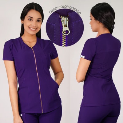 DELANTAL LIRIO ANTIFLUIDOS MORADO