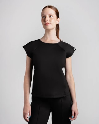 DELANTAL MUJER ELASTIC SCRUB NEGRO