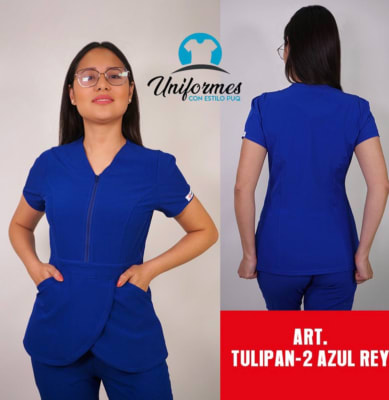 DELANTAL TULIPAN ANTIFLUIDOS AZUL REY
