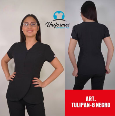 DELANTAL TULIPAN ANTIFLUIDOS NEGRO
