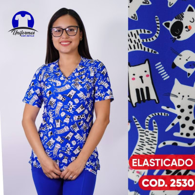DELANTAL ESTAMPADO ELASTICADO 2530