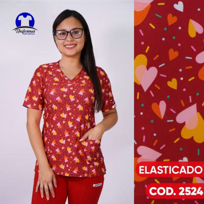 DELANTAL ESTAMPADO ELASTICADO 2524