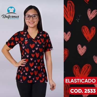 DELANTAL ESTAMPADO ELASTICADO 2533