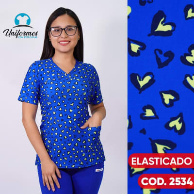 DELANTAL ESTAMPADO ELASTICADO 2534