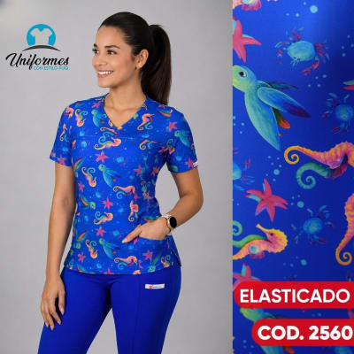 DELANTAL ESTAMPADO ELASTICADO 2560