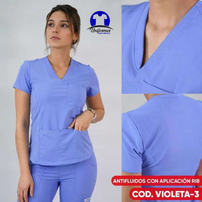 DELANTAL VIOLETA CELESTE