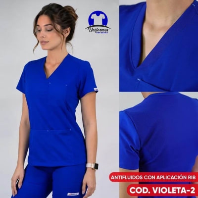DELANTAL VIOLETA AZUL REY