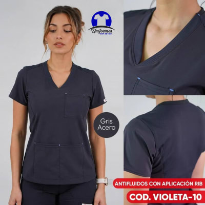 DELANTAL VIOLETA GRIS