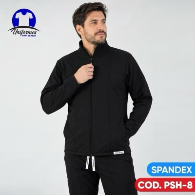POLERON HOMBRE SPANDEX NEGRO