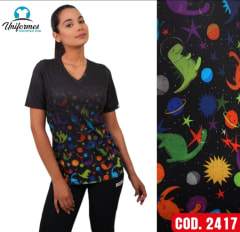 DELANTAL ESTAMPADO ELASTICADO 2417