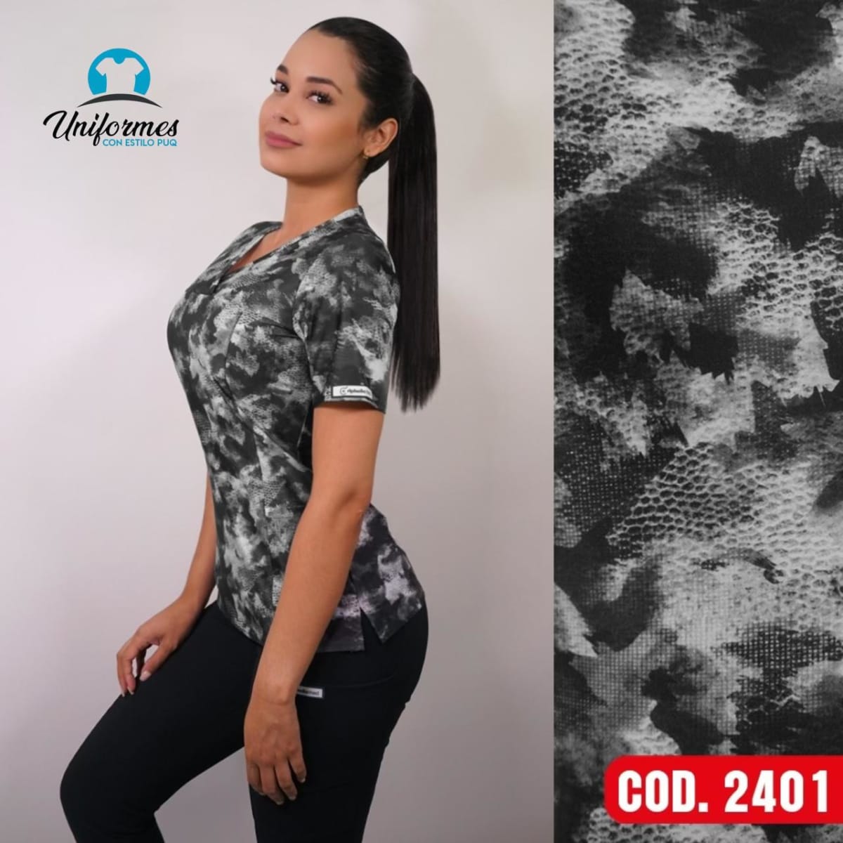 DELANTAL ESTAMPADO ELASTICADO 24011