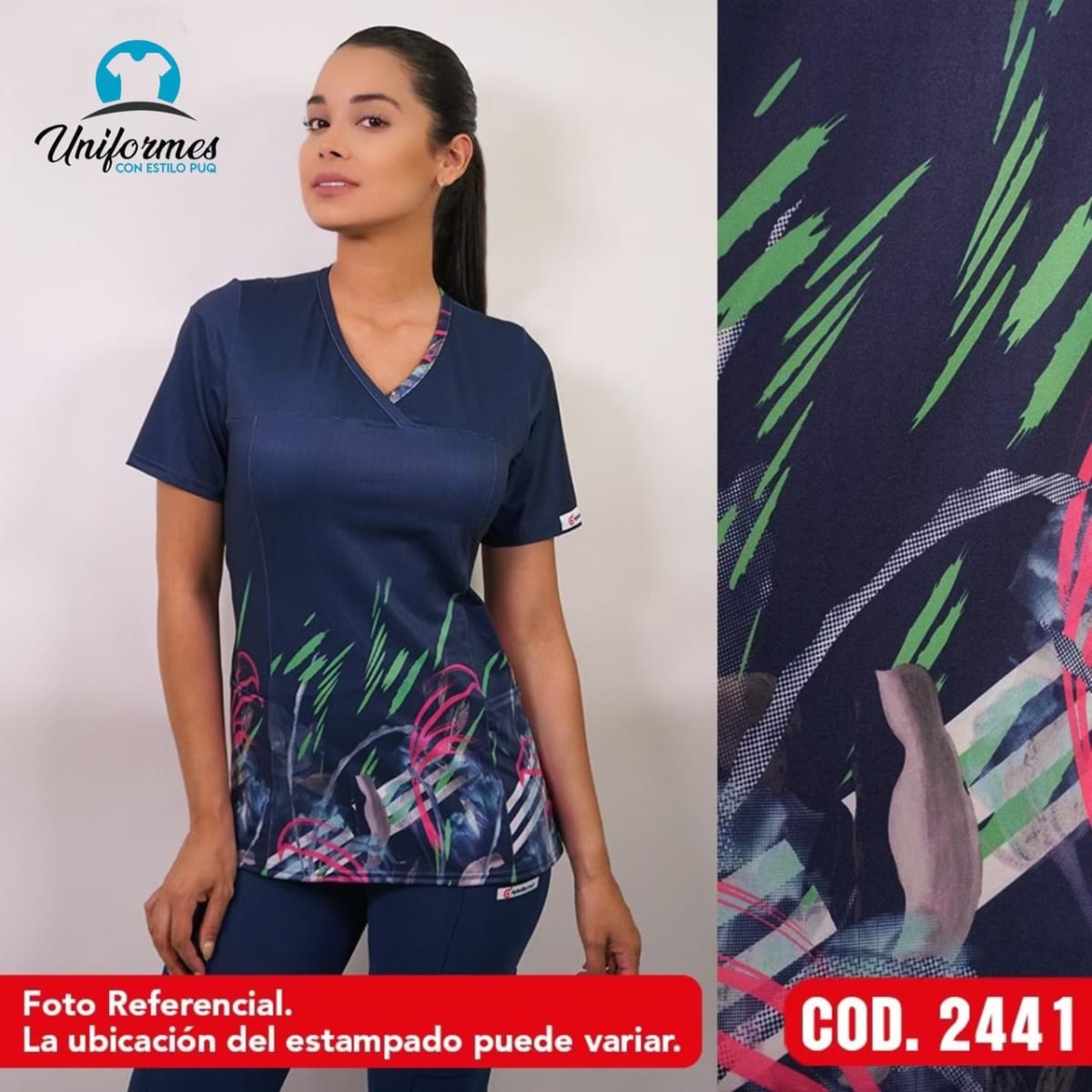 DELANTAL ESTAMPADO ELASTICADO 24411