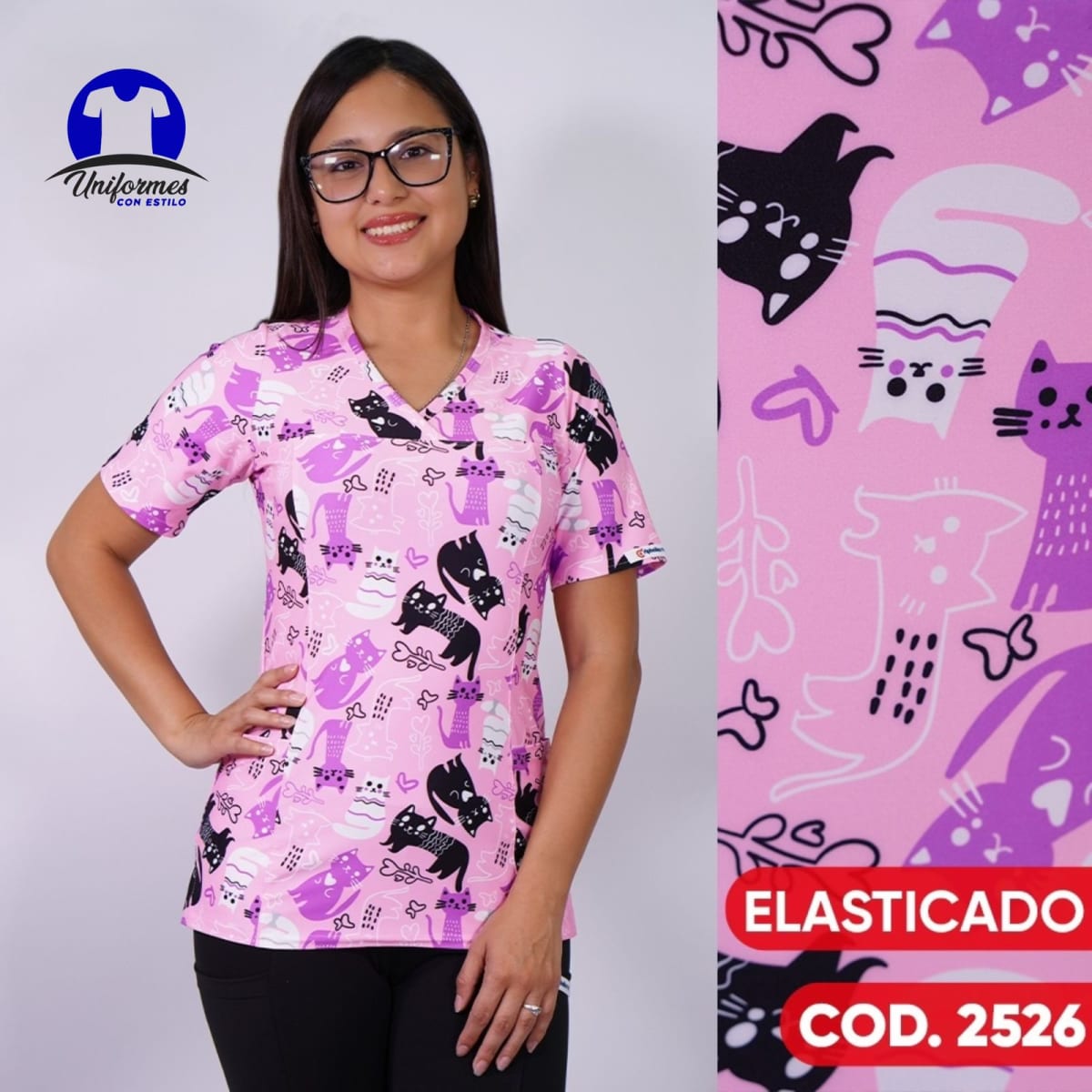 DELANTAL ESTAMPADO ELASTICADO 25261