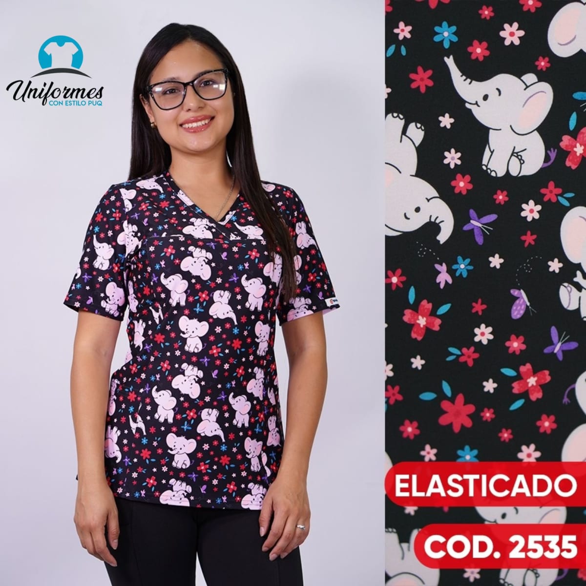 DELANTAL ESTAMPADO ELASTICADO 25351