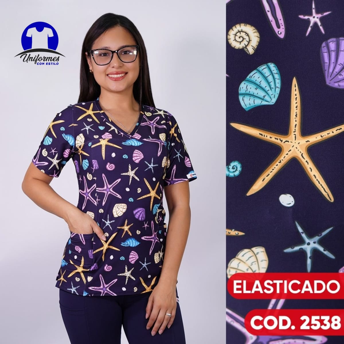 DELANTAL ESTAMPADO ELASTICADO 25381