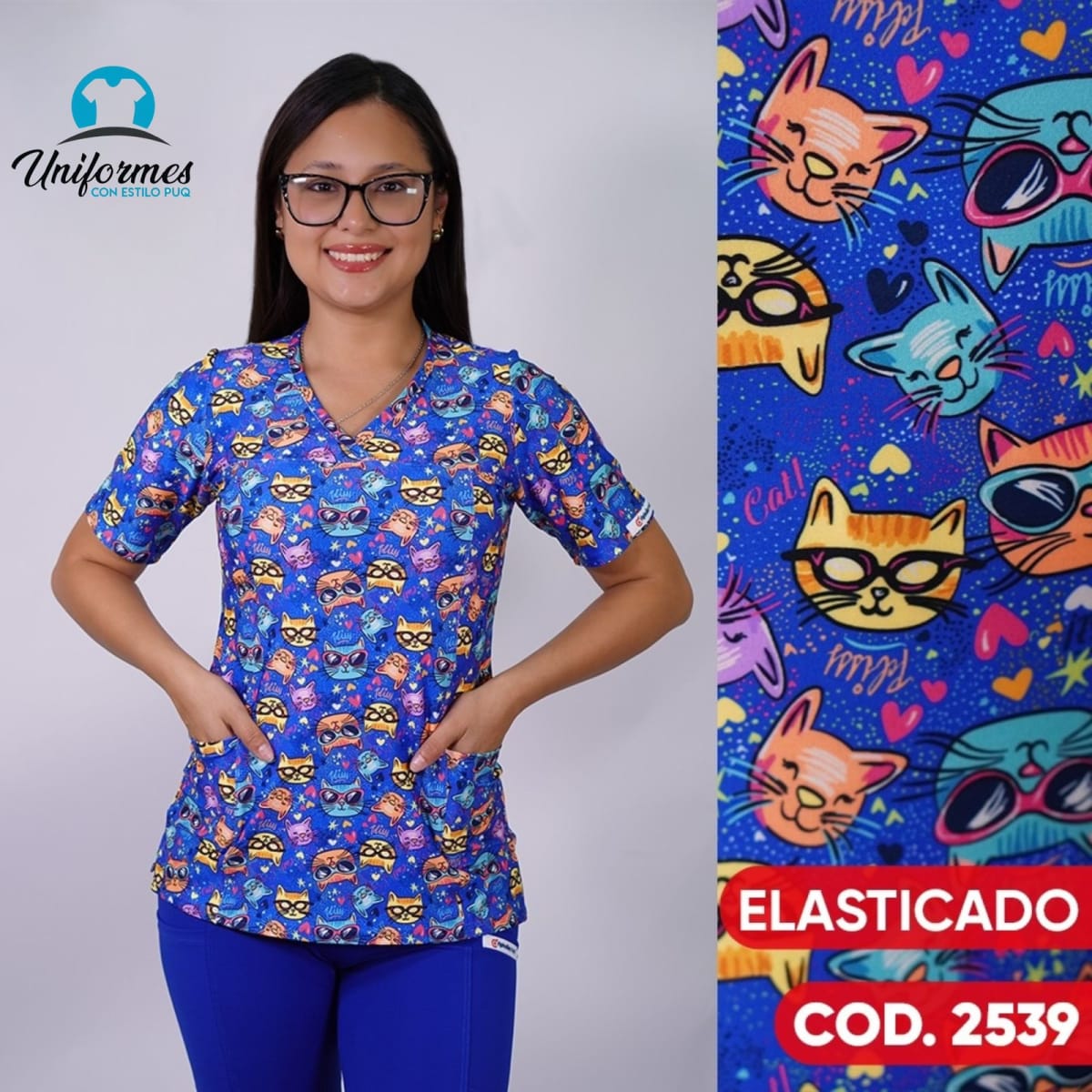 DELANTAL ESTAMPADO ELASTICADO 25391