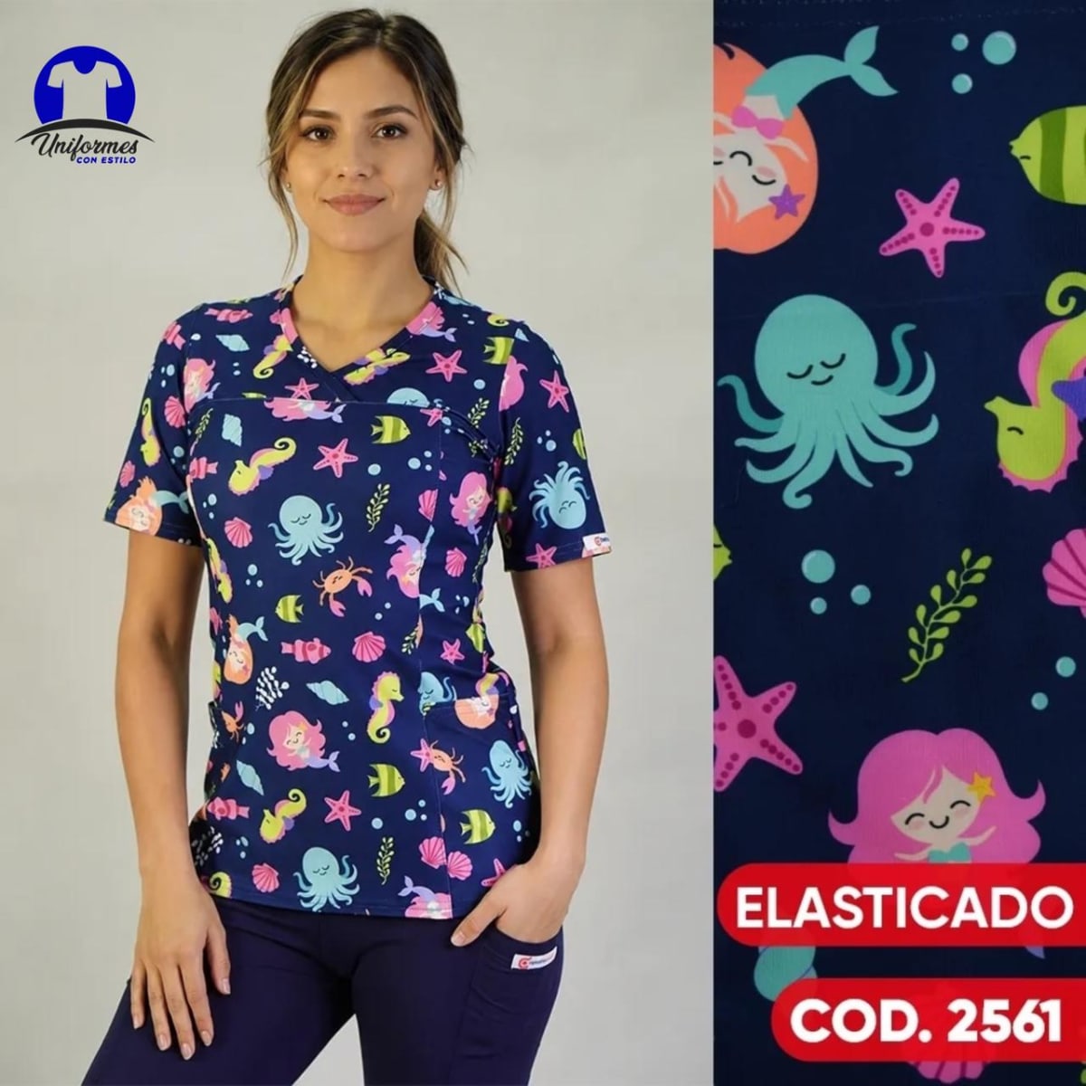 DELANTAL ESTAMPADO ELASTICADO 25611