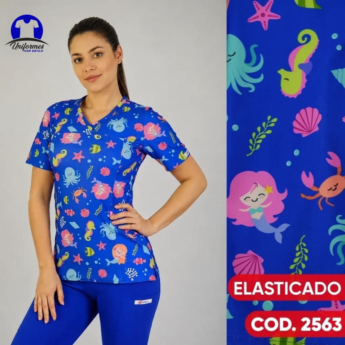 DELANTAL ESTAMPADO ELASTICADO 25631
