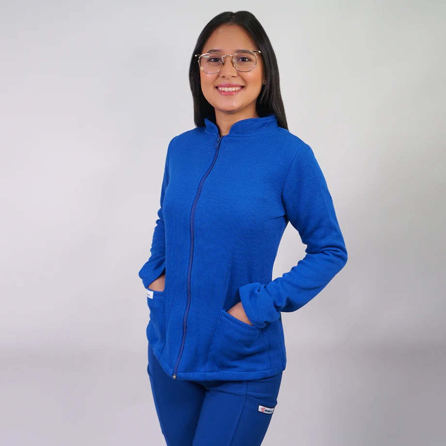 POLERON MUJER TEXTURADO AZUL REY1