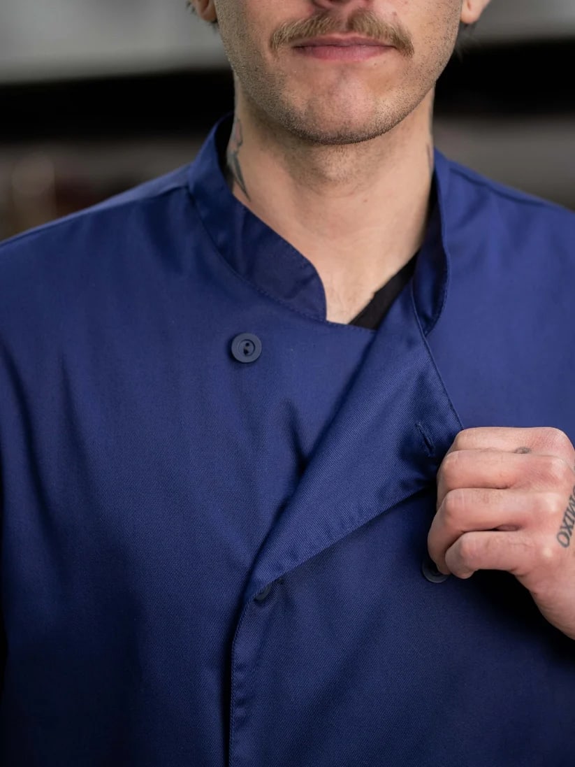 CHAQUETA COCINERO GABARDINA AZUL4