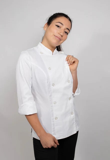 CHAQUETA CRUZADA MUJER GABARDINA BLANCA4