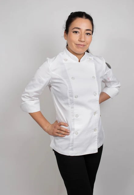 CHAQUETA CRUZADA MUJER GABARDINA BLANCA3