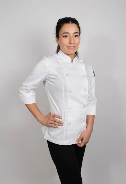 CHAQUETA CRUZADA MUJER GABARDINA BLANCA2