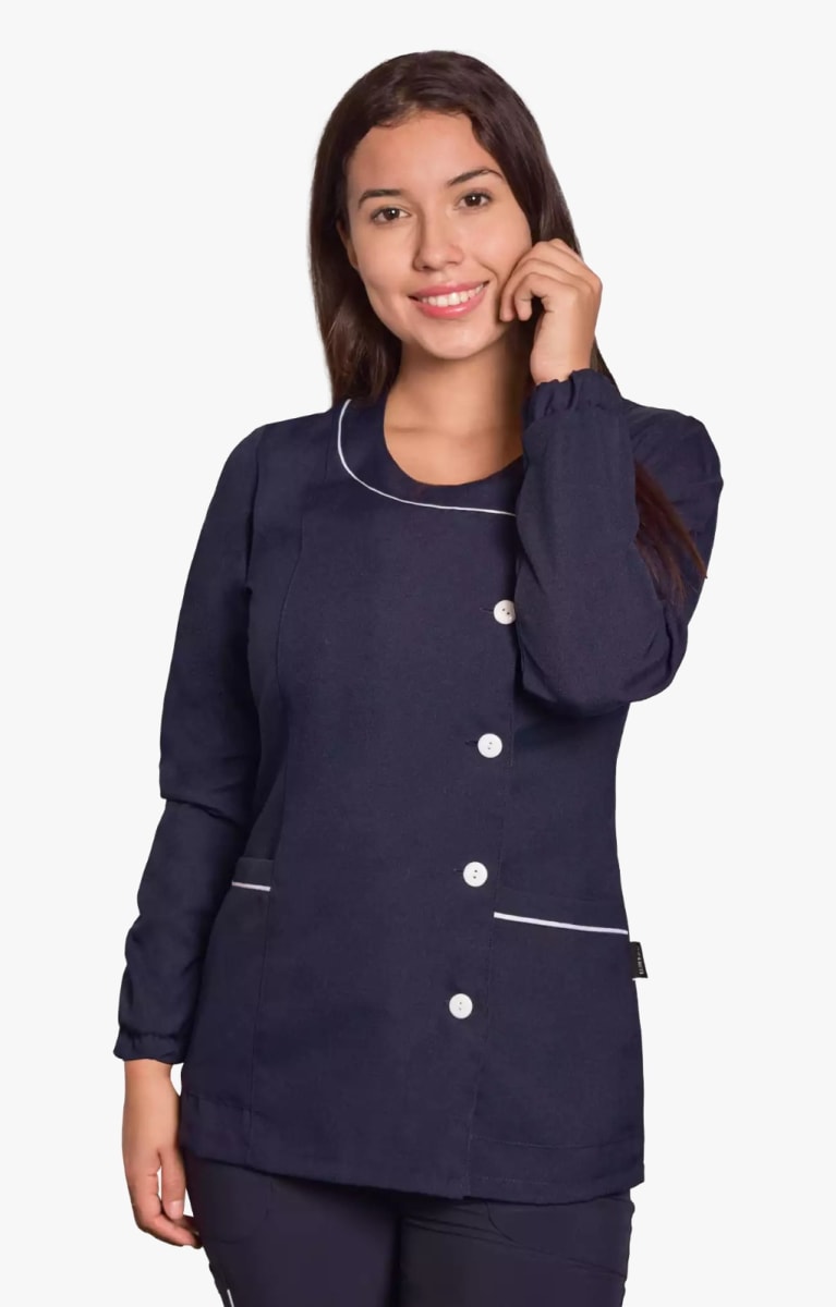 DELANTAL ARYHANA MANGA LARGA AZUL MARINO1