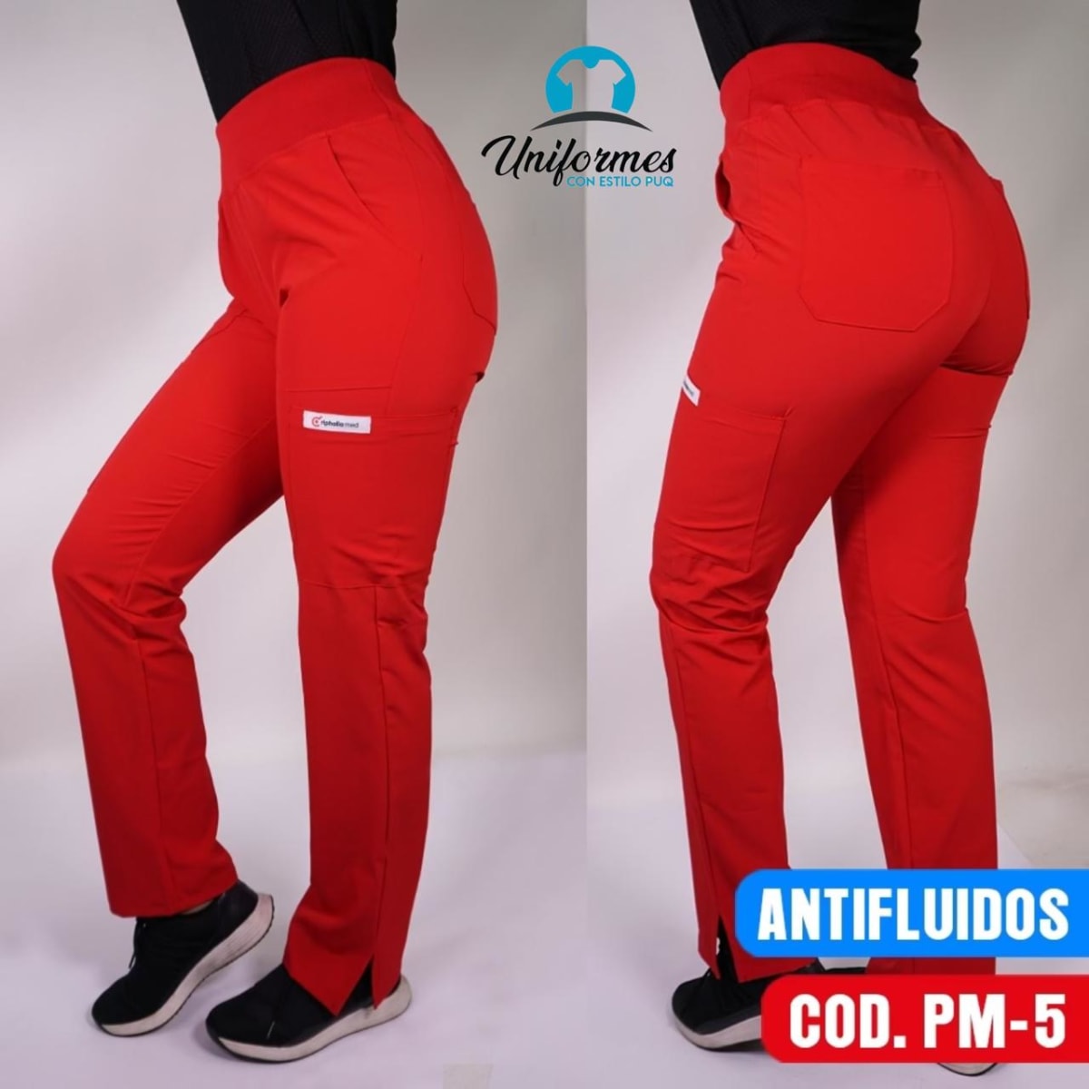 PANTALON UNISEX MEDICAL ROJO1