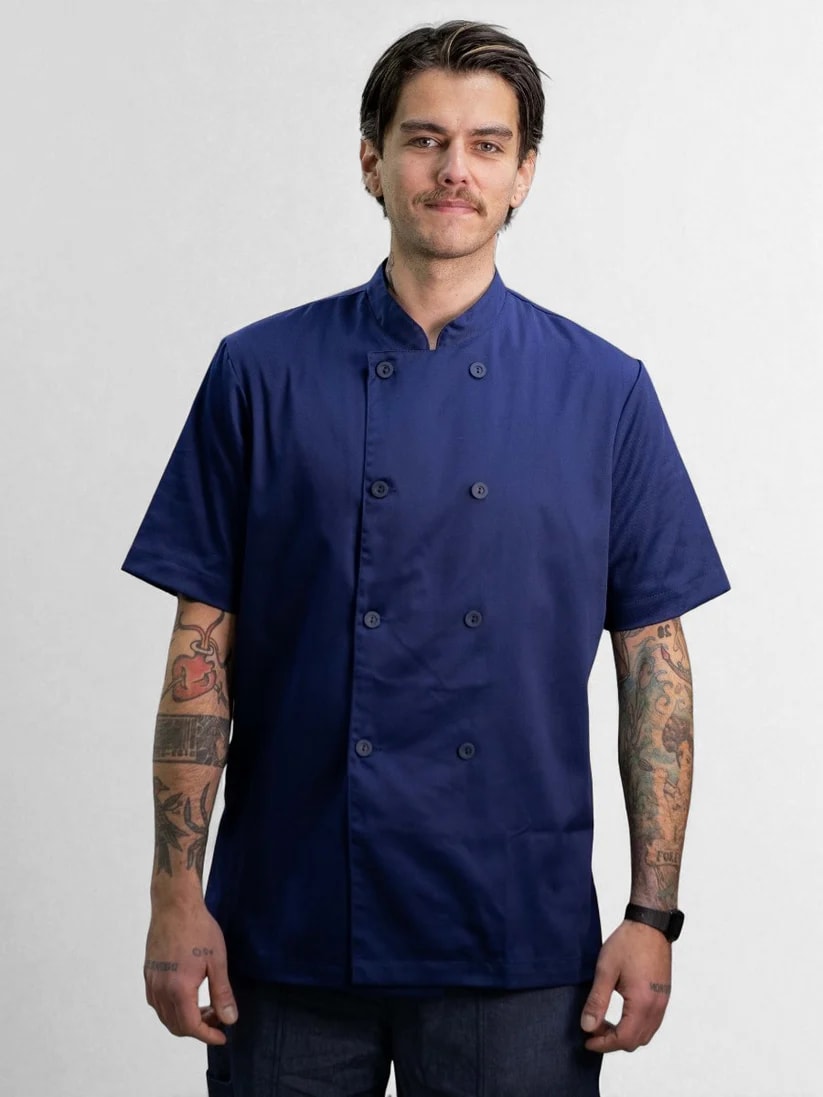 CHAQUETA COCINERO GABARDINA AZUL5