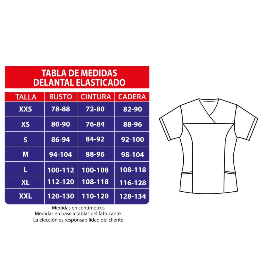 DELANTAL ESTAMPADO ELASTICADO 24322