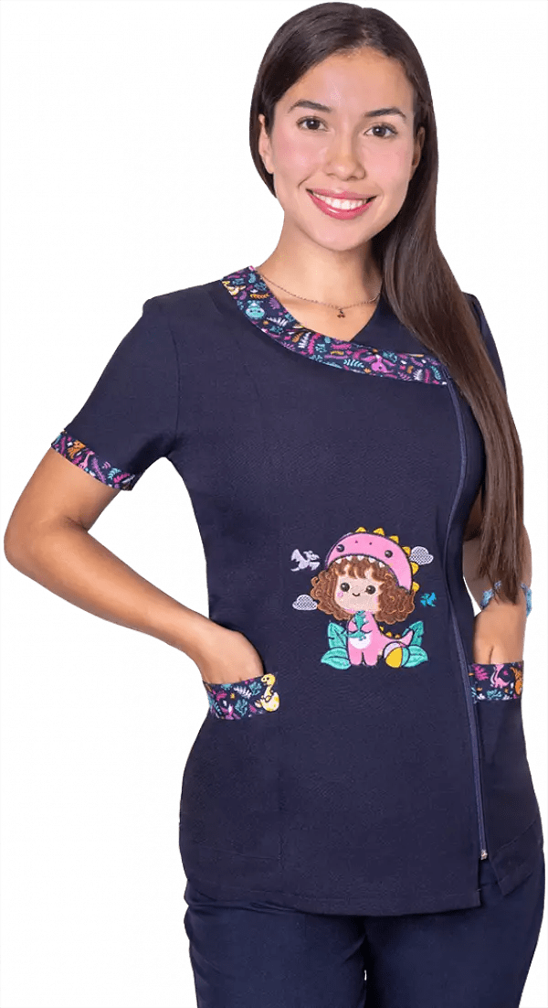 DELANTAL DINO AZUL MARINO1