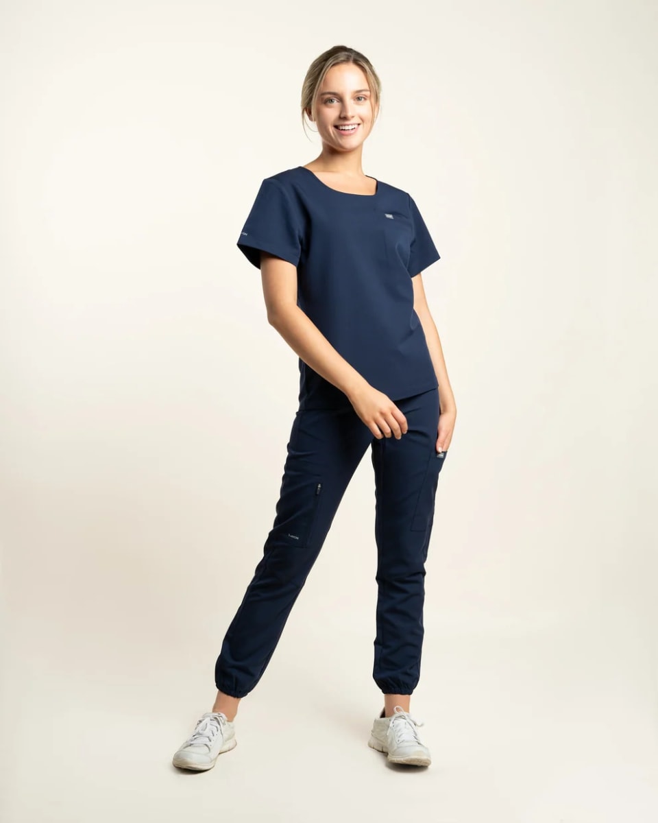 DELANTAL MUJER DYNAMIC RIB AZUL MARINO4