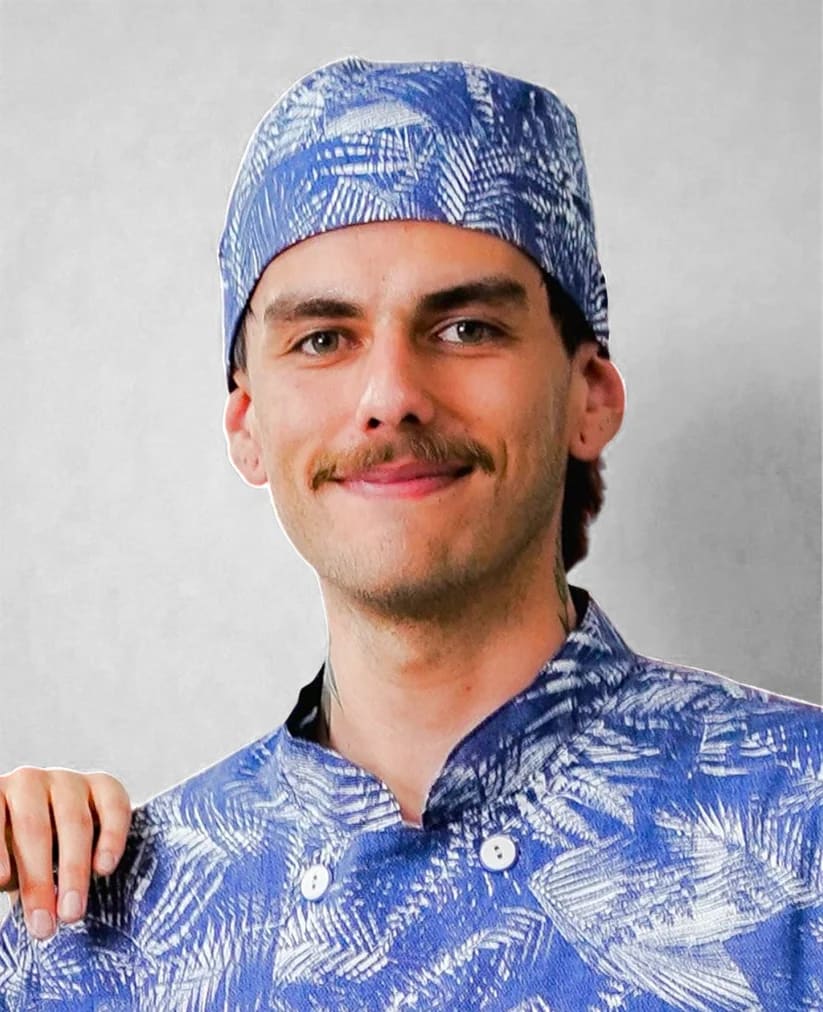 GORRO BRASSERIE BANDANA AZUL GUAYABERA1