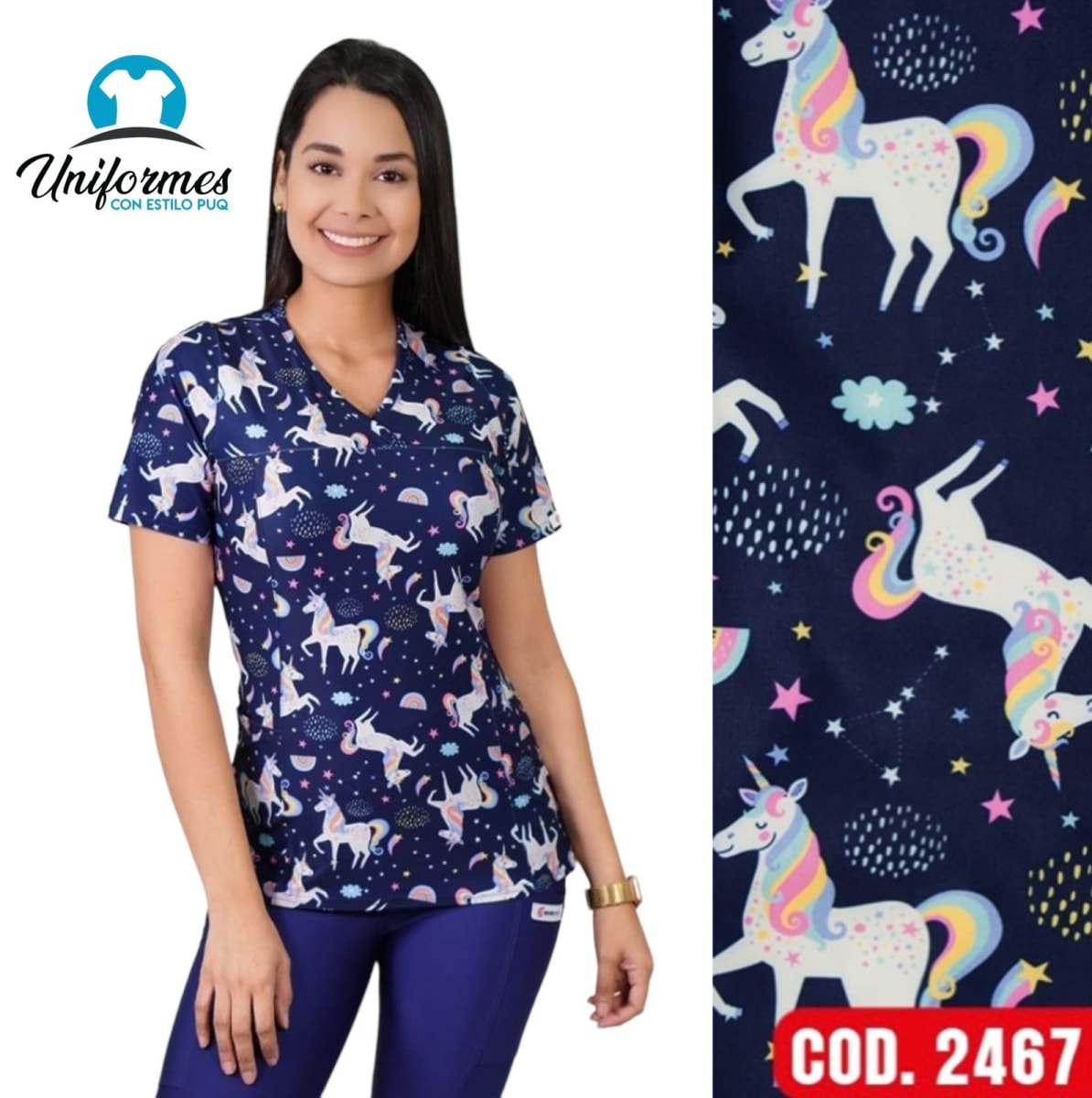 DELANTAL ESTAMPADO ELASTICADO 24671